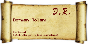 Dorman Roland névjegykártya